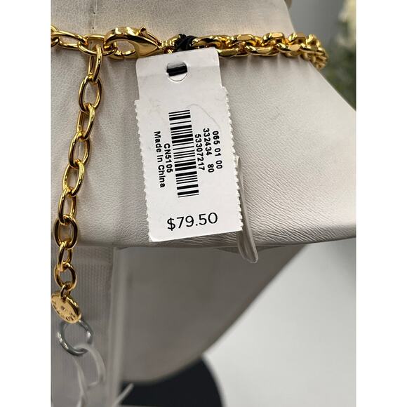 Talbots Layered Brown Tortoise Floral White and CZ Flower Necklace New - Picture 7 of 10